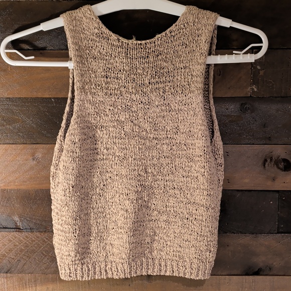 Industry Knit V-Neck Button-Front  Vest - Beige Size M 73% Cotton - Picture 5 of 12